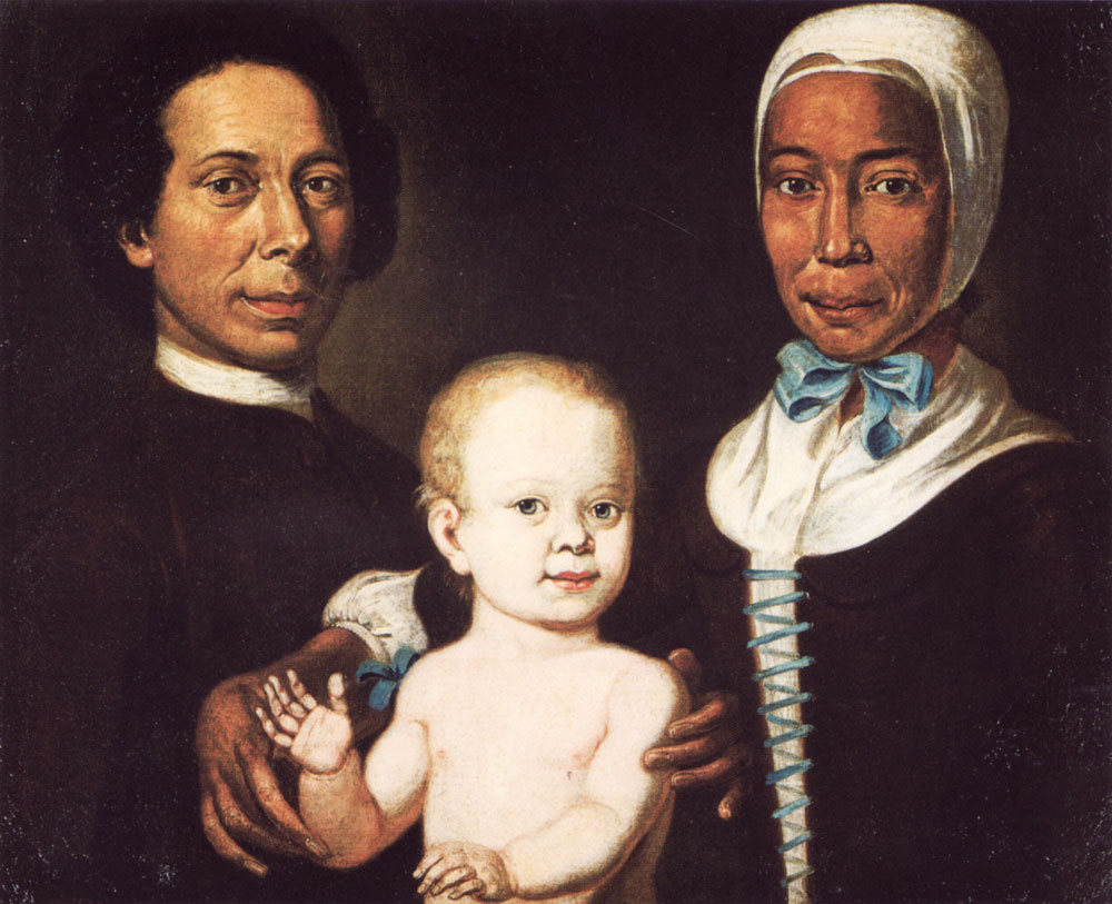 Christian And Rebecca Protten, with baby Anna Maria, c.1748 by Johann Valentin Haidt